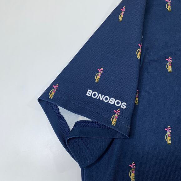 Bonobos Shirt Mens L Large Navy Blue SLIM Fit Stretch Performance Active Golf - Picture 3 of 11